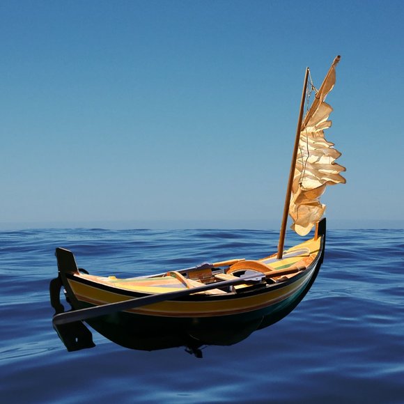 VINTAGE HANDCRAFTED WOODEN SAILBOAT MODEL - REDUCED! - Picture 1 of 4
